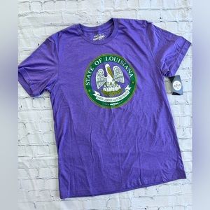 Louisiana State Seal T Shirt Slubbed Cotton “State of Louisiana” Tee Large 💗